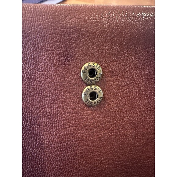 Vintage Fossil 1954 Brown Leather Wallet Wristlet Organizer Clutch - Picture 8 of 12